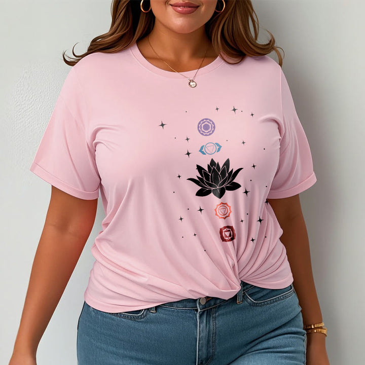 Buddha Stones Casual Lotus Blume Chakren Muster T T-Shirt - image 14