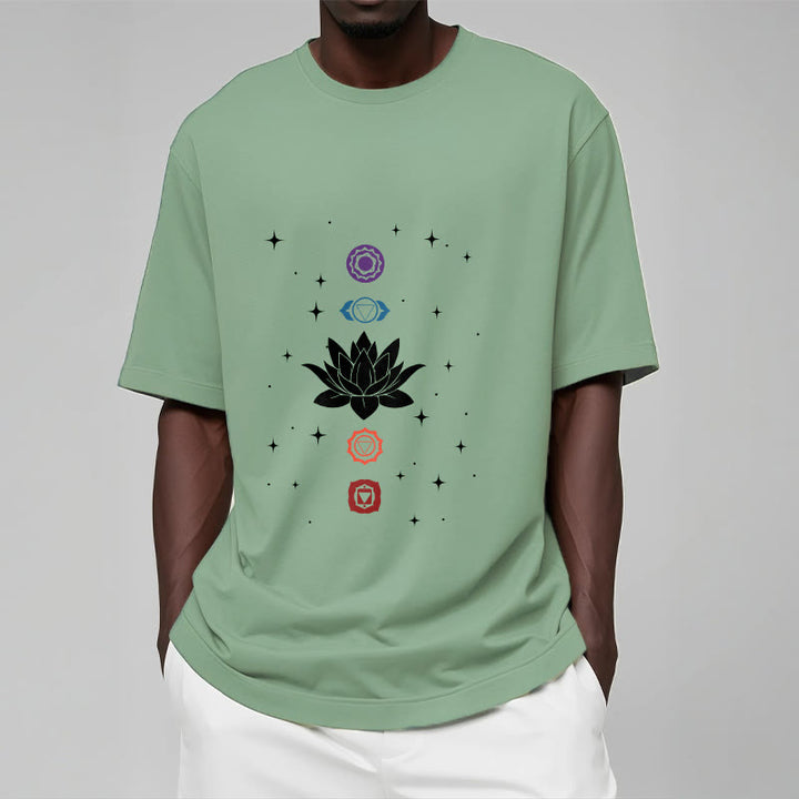 Buddha Stones Casual Lotus Blume Chakren Muster T T-Shirt - image 16