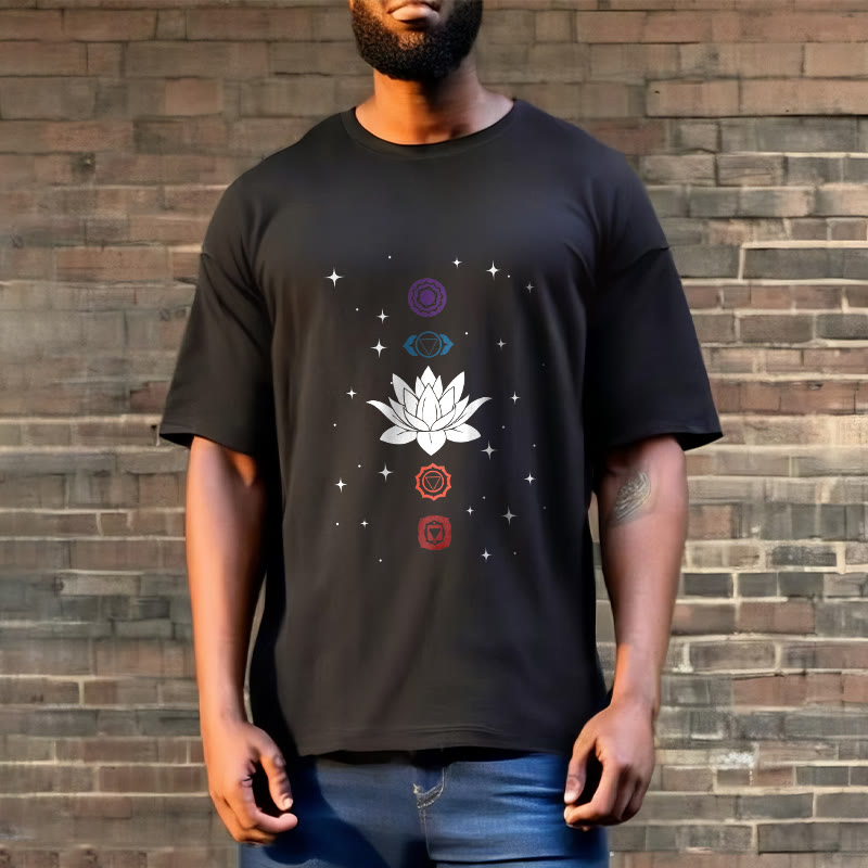 Buddha Stones Casual Lotus Blume Chakren Muster T T-Shirt - image 3