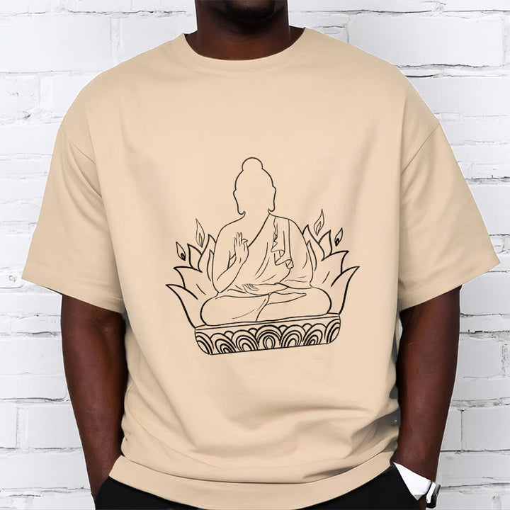 Buddha Stones Lässig Meditation Buddha Muster T T-shirt - image 2