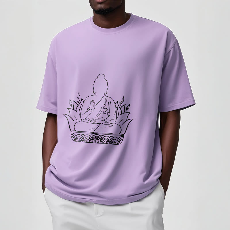 Buddha Stones Lässig Meditation Buddha Muster T T-shirt - image 18