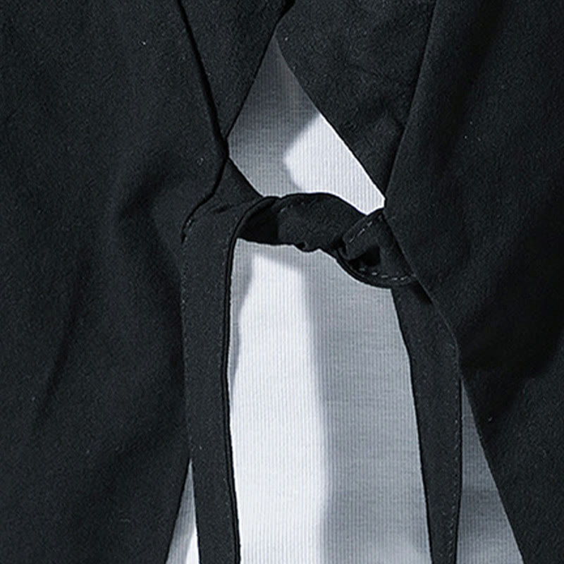 Buddha Stones Tang-Anzug, offene Vorderseite, Jacke aus Baumwolle und Leinen, Herren-Kimono mit Dreiviertelärmeln - image 15