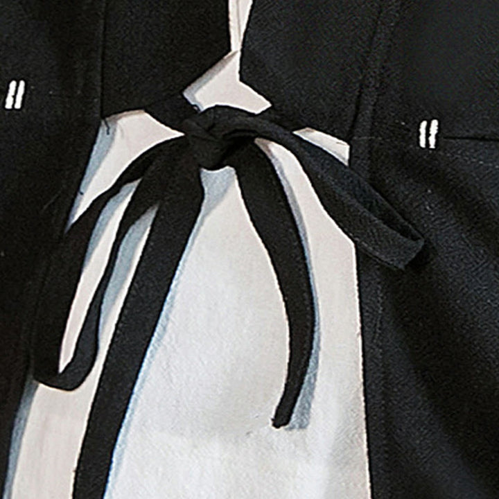 Buddha Stones Schnürjacke aus Baumwollleinen, Herren-Kimono mit Dreiviertelärmeln und Taschen - image 18