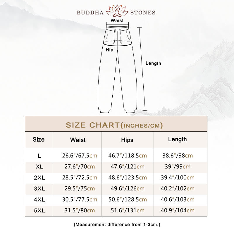 Buddha Stones Schlichte Herrenhose mit Kordelzug und Taschen - image 4