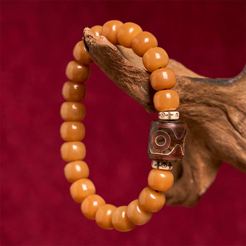 Armband mit tibetischen Bodhi-Samen-Dzi-Perlen aus Buddha Stones , die böse Geister fernhalten