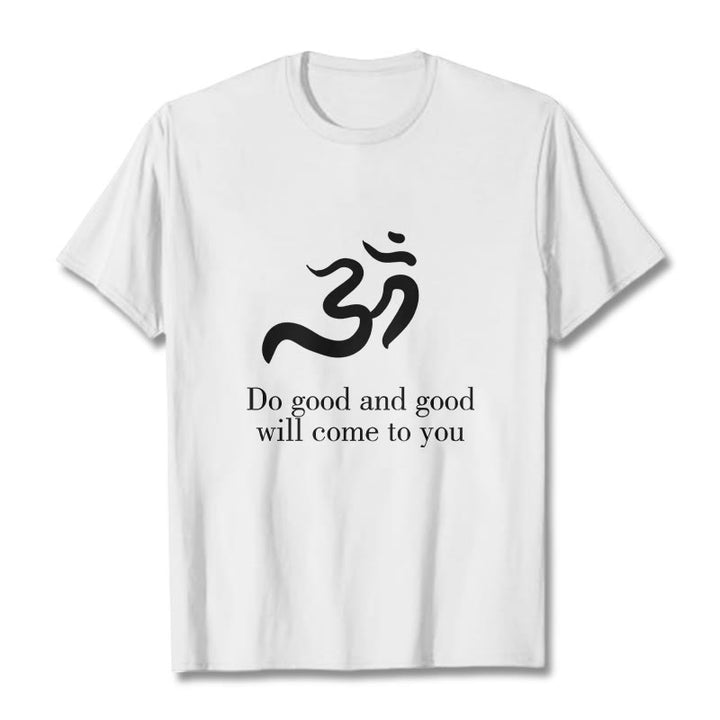 Buddha Stones Casual Om Symbol Sanskrit Spirituelles Design Baumwolle T-Shirt - Weiß - 2XL - image 6