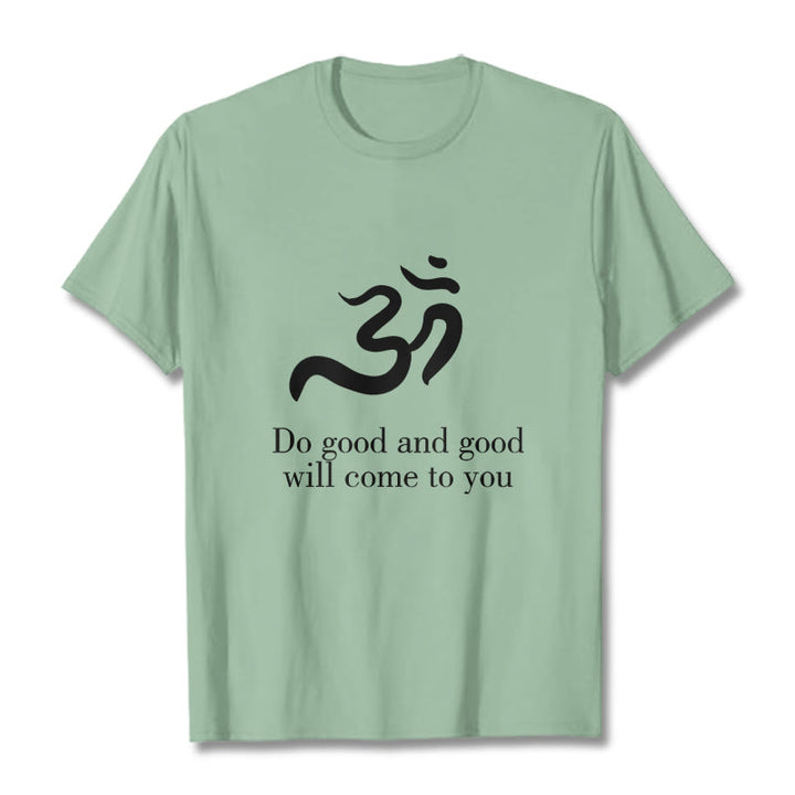 Buddha Stones Casual Om Symbol Sanskrit Spirituelles Design Baumwolle T-Shirt - Blassgrün - 2XL - image 15