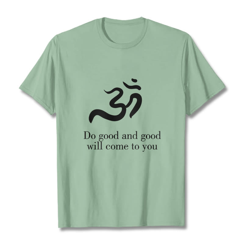 Buddha Stones Casual Om Symbol Sanskrit Spirituelles Design Baumwolle T-Shirt - Blassgrün - 2XL - image 15