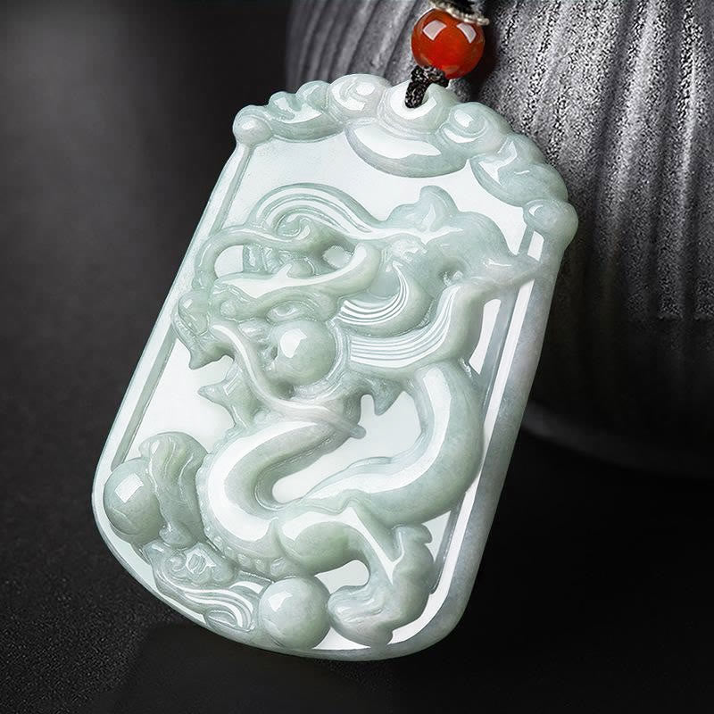 Buddha Stones, natürliche Jade, 12 chinesische Sternzeichen, Fülle, Amulett-Anhänger-Halskette - Drachen - image 1