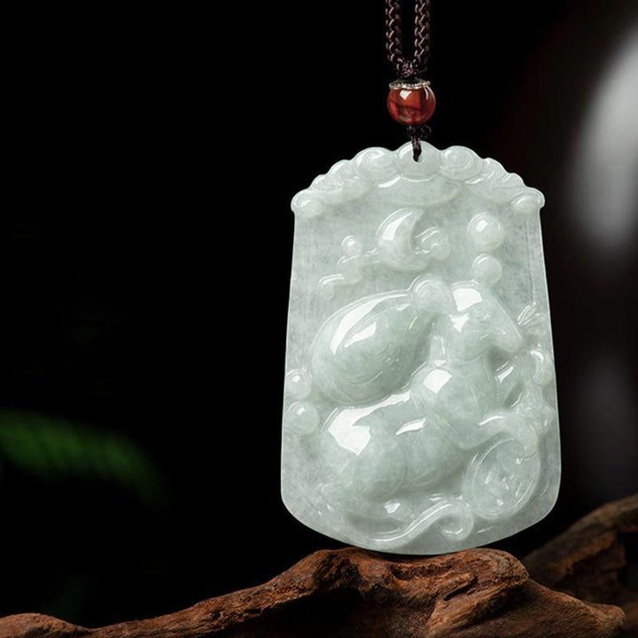 Buddha Stones, natürliche Jade, 12 chinesische Sternzeichen, Fülle, Amulett-Anhänger-Halskette - Ratte - image 11