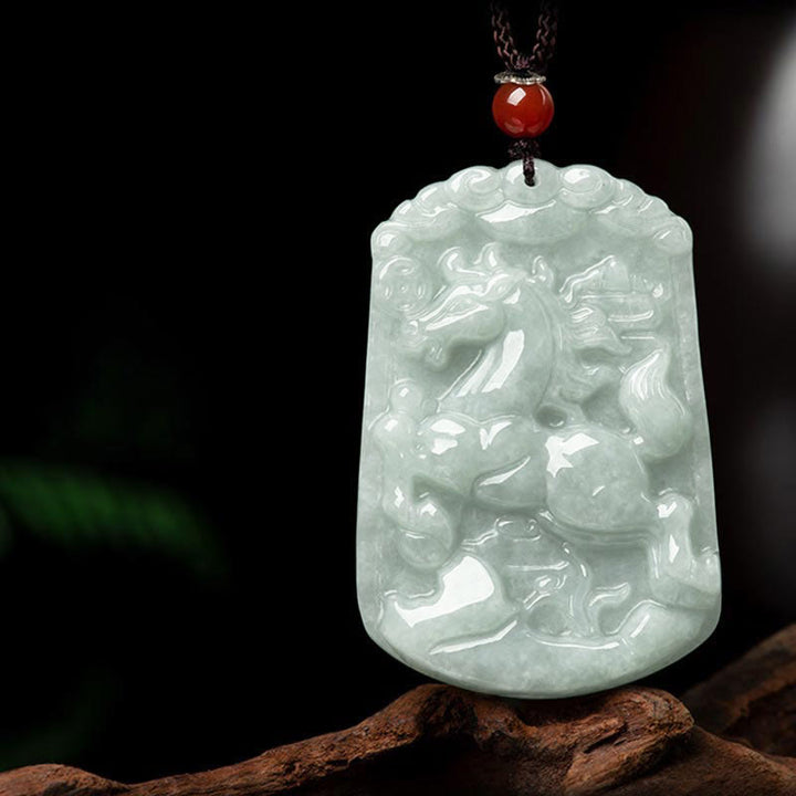 Buddha Stones, natürliche Jade, 12 chinesische Sternzeichen, Fülle, Amulett-Anhänger-Halskette - image 8