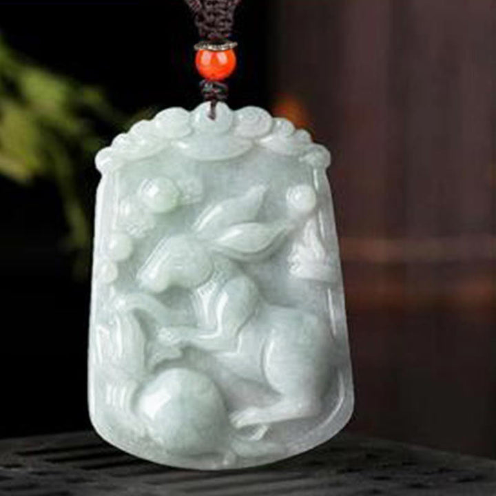 Buddha Stones, natürliche Jade, 12 chinesische Sternzeichen, Fülle, Amulett-Anhänger-Halskette - image 17