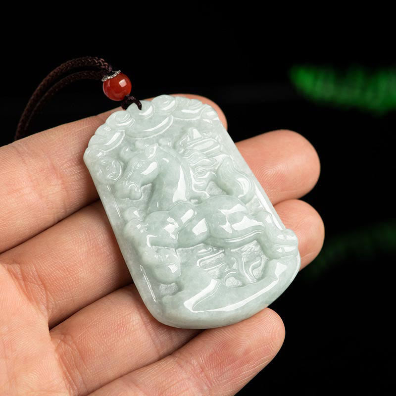 Buddha Stones, natürliche Jade, 12 chinesische Sternzeichen, Fülle, Amulett-Anhänger-Halskette - image 9