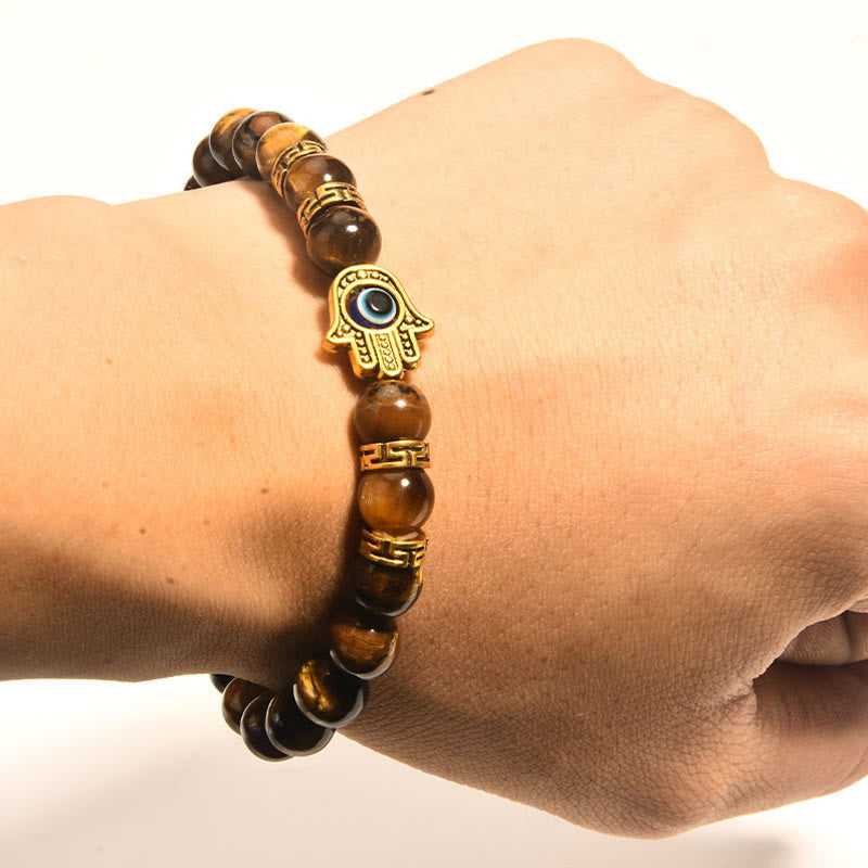 Buddha Stones Tiger Eye Beads Evil Eye Courage Armband - image 5