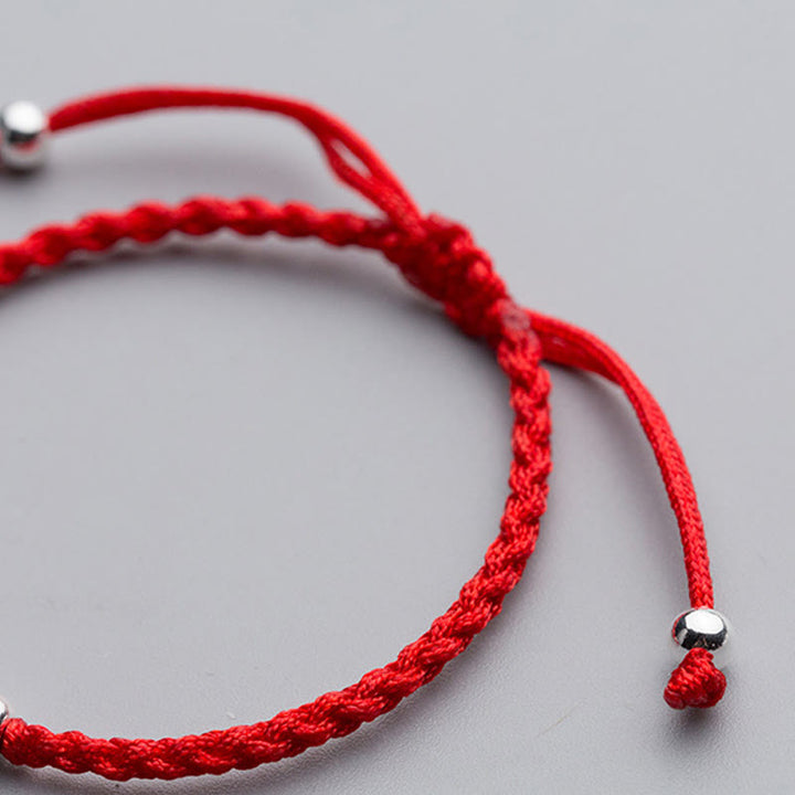 Buddha Stones 925 Sterling Silber Perlen Schneeflocke Elefant Rote Schnur Glücksarmband - image 5