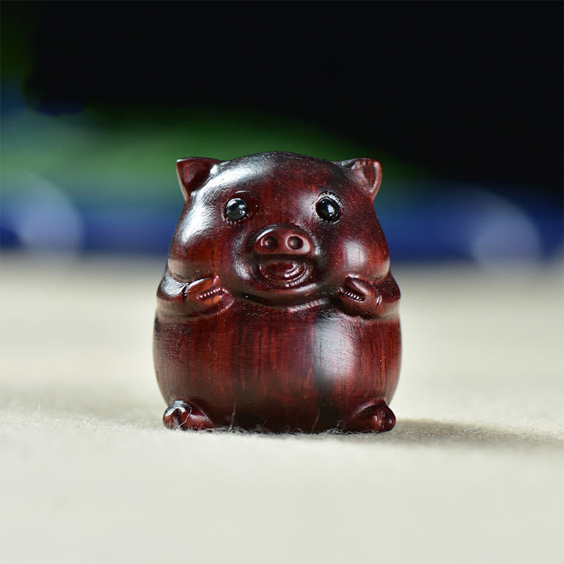 Buddha Stones, grünes Sandelholz, kleines Blatt, rotes Sandelholz, süßes Schwein, Tiere, positive Dekoration - Kleines Blatt Schwein aus rotem Sandelholz (25*23*23mm) - image 11