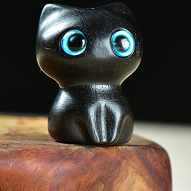 Buddha Stones, Ebenholz, kleines Blatt, rotes Sandelholz, süße Katze, Tiere, ruhige Dekoration - image 2