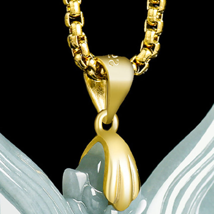 Buddha Stones Fuchsmaske Jade Titan Stahl Halskette Glücksanhänger - image 3