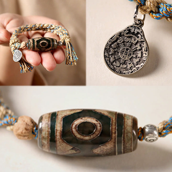 Buddha Stones Handgefertigtes tibetisches Dzi-Perlen-Armband zum Schutz des Reichtums, geflochtene Schnur - image 9