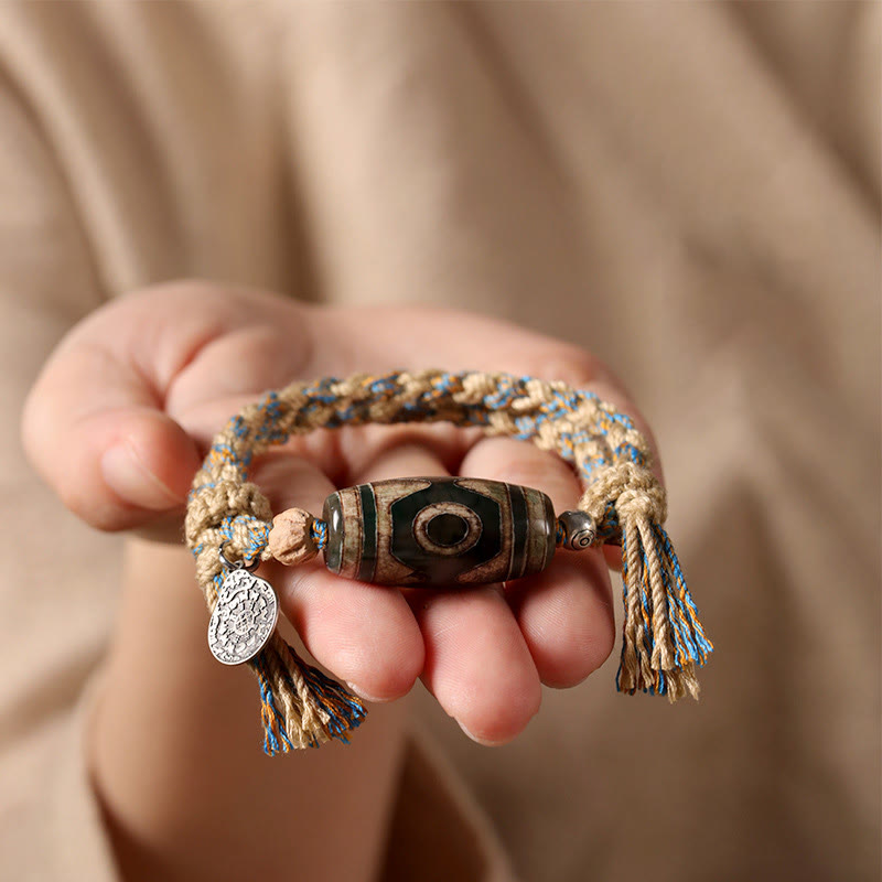 Buddha Stones Handgefertigtes tibetisches Dzi-Perlen-Armband zum Schutz des Reichtums, geflochtene Schnur - image 5