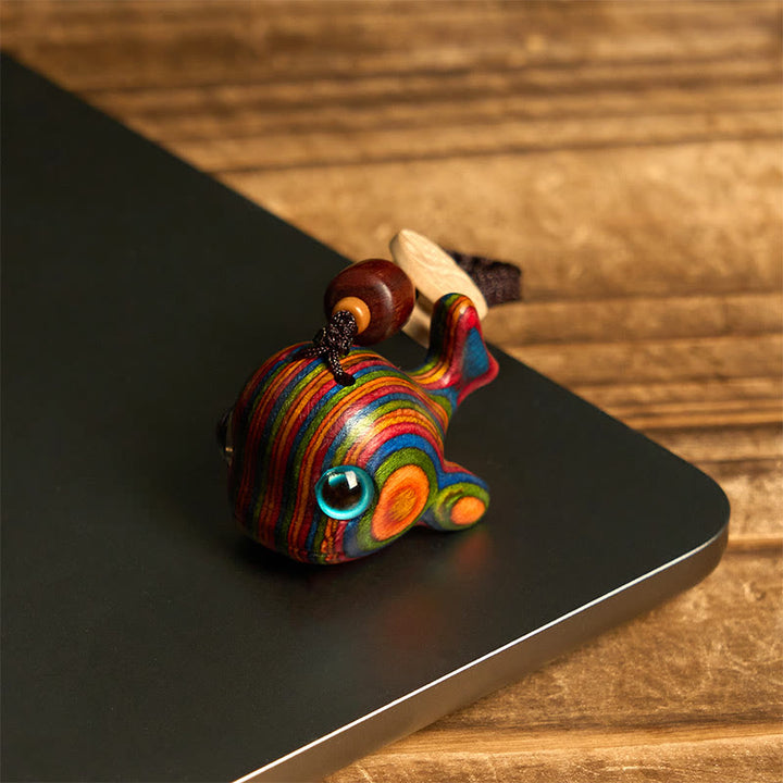 Buddha Stones Regenbogen Eukalyptus Delphin Geschnitzt Positive Schlüssel Kette Telefon Hängende Dekoration - image 4