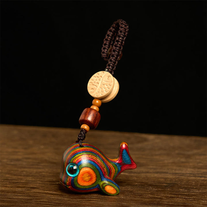 Buddha Stones Regenbogen Eukalyptus Delphin Geschnitzt Positive Schlüssel Kette Telefon Hängende Dekoration - Schlüsselanhänger - image 1