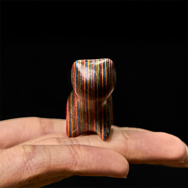 Buddha Stones, Mini-Regenbogen-Eukalyptus, gehende Katze, geschnitzt, reduziert Stress, Dekoration - image 5