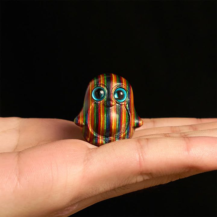 Buddha Stones 2Pcs Mini Regenbogen Eukalyptus Pinguin Geschnitzte Kreativität Dekoration - image 4