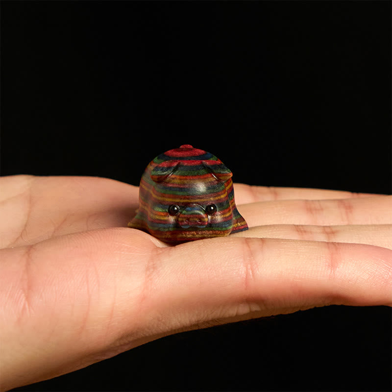 Buddha Stones 2Pcs Mini Regenbogen Eukalyptus Schwein Geschnitzt Positive Dekoration - image 3