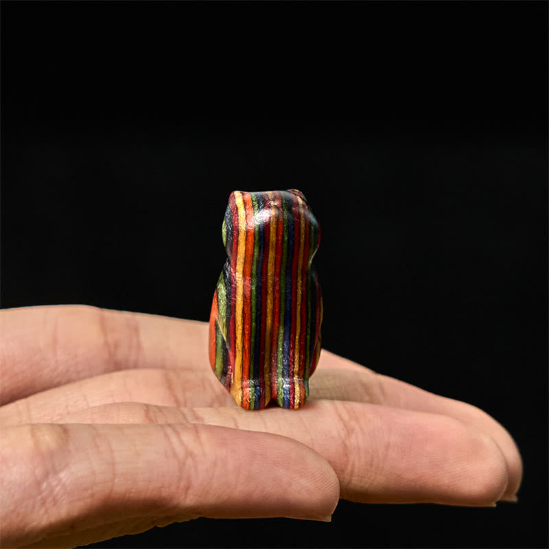 Buddha Stones, 2 Stück, Mini-Regenbogen-Eukalyptus, sitzende Katze, geschnitzt, reduziert Stress, Dekoration - image 7