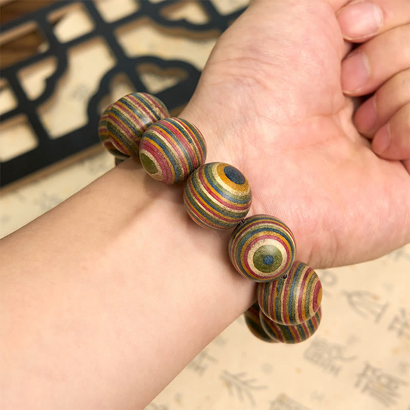 Buddha Stones Buntes Regenbogen-Eukalyptus-Balance-Armband - image 5