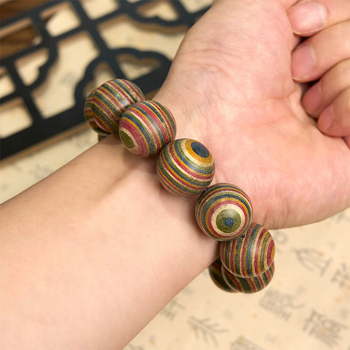 Buddha Stones Buntes Regenbogen-Eukalyptus-Balance-Armband - image 5