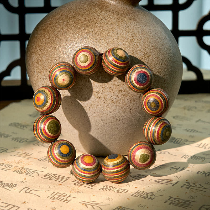 Buddha Stones Buntes Regenbogen-Eukalyptus-Balance-Armband - image 3