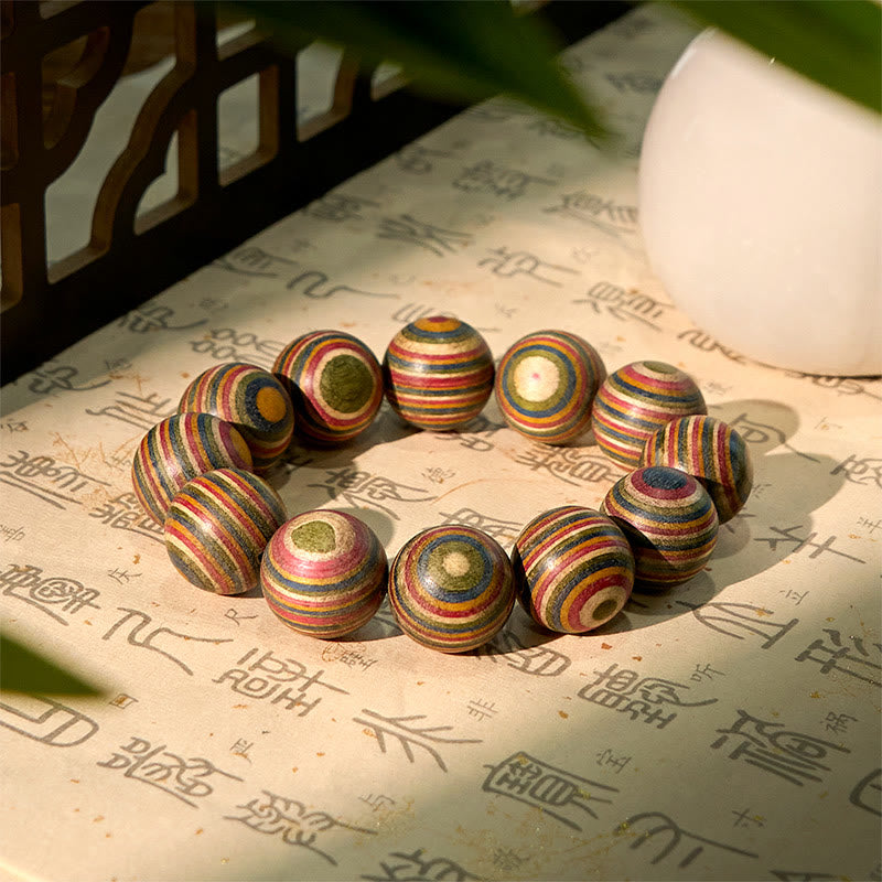 Buddha Stones Buntes Regenbogen-Eukalyptus-Balance-Armband - image 7
