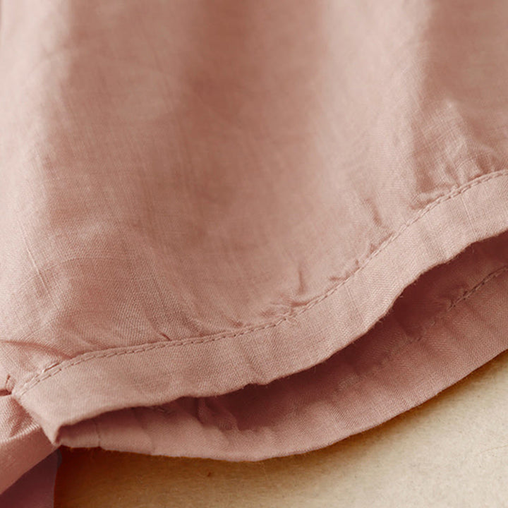 Damen-Baumwollhemd mit Dreiviertelärmeln und Buddha Stones -Stickerei vorne mit Knopfdesign  - image 22