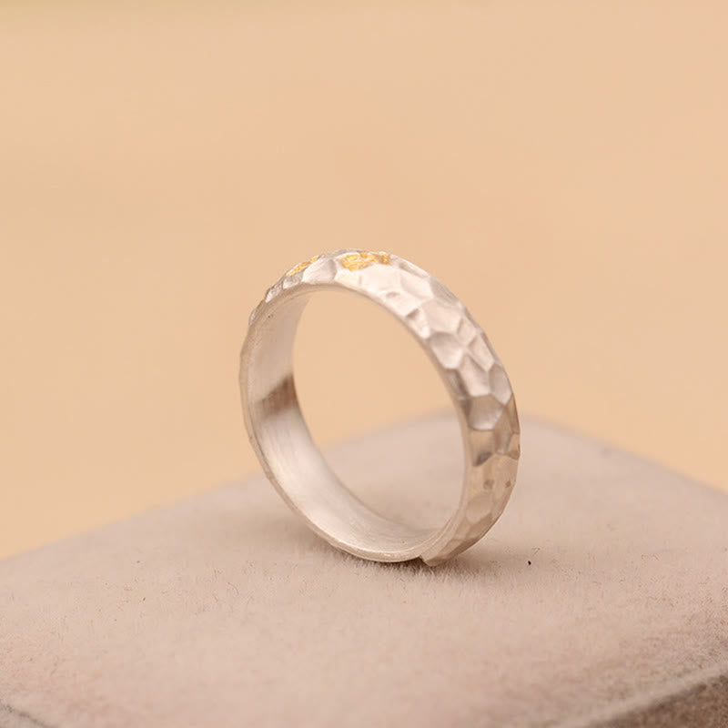 Buddha Stones , Hammermuster, Om Mani Padme Hum, verkupferter Silberring, Reichtum - image 16