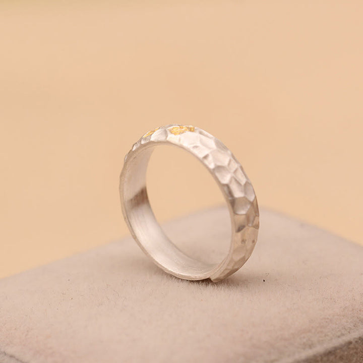 Buddha Stones , Hammermuster, Om Mani Padme Hum, verkupferter Silberring, Reichtum - image 16