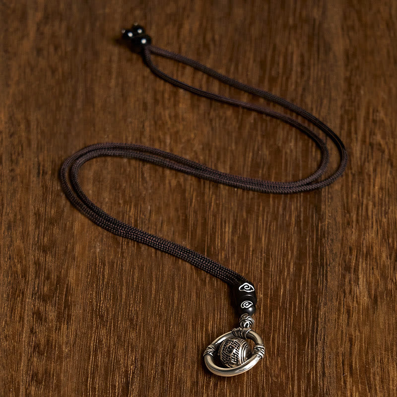 Buddha Stones Om Mani Padme Hum Kupfer vergoldet Silber Reichtum rotierende Halskette Anhänger - image 2