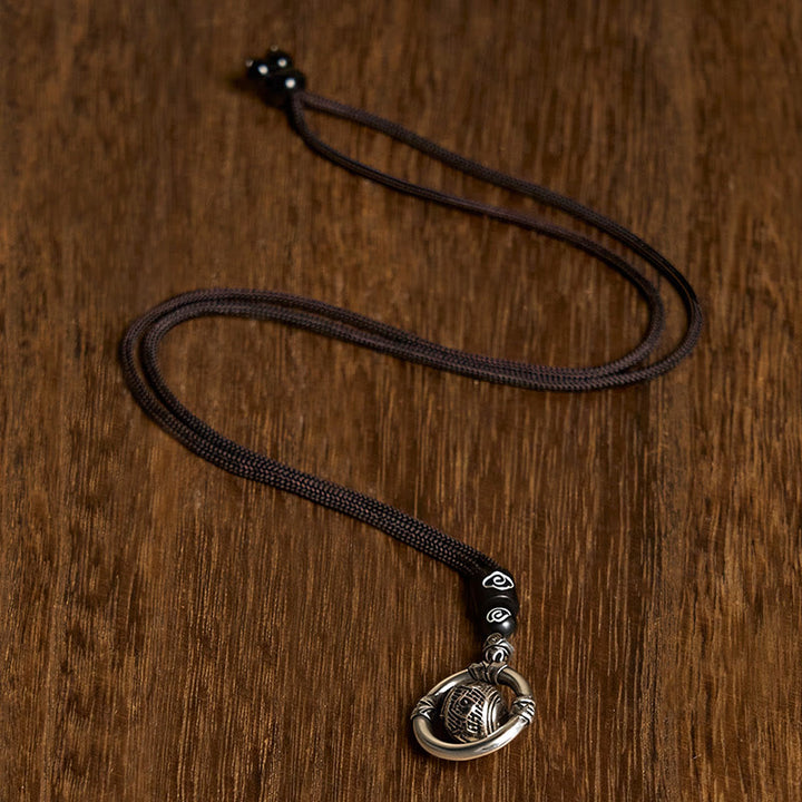 Buddha Stones Om Mani Padme Hum Kupfer vergoldet Silber Reichtum rotierende Halskette Anhänger - image 2