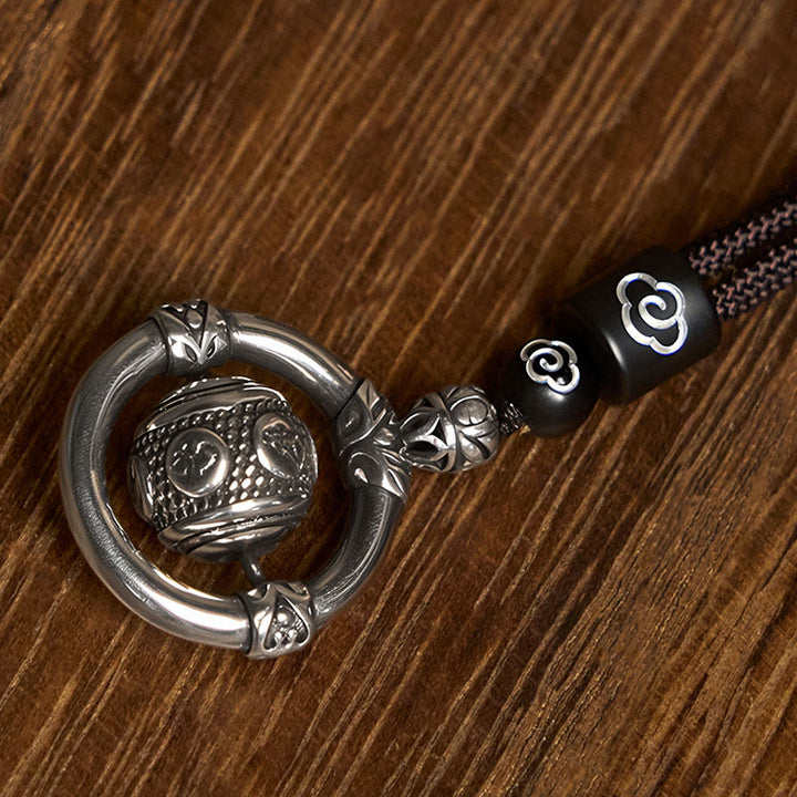 Buddha Stones Om Mani Padme Hum Kupfer vergoldet Silber Reichtum rotierende Halskette Anhänger - image 3