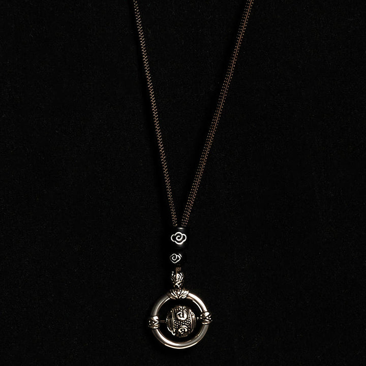 Buddha Stones Om Mani Padme Hum Kupfer vergoldet Silber Reichtum rotierende Halskette Anhänger - image 9