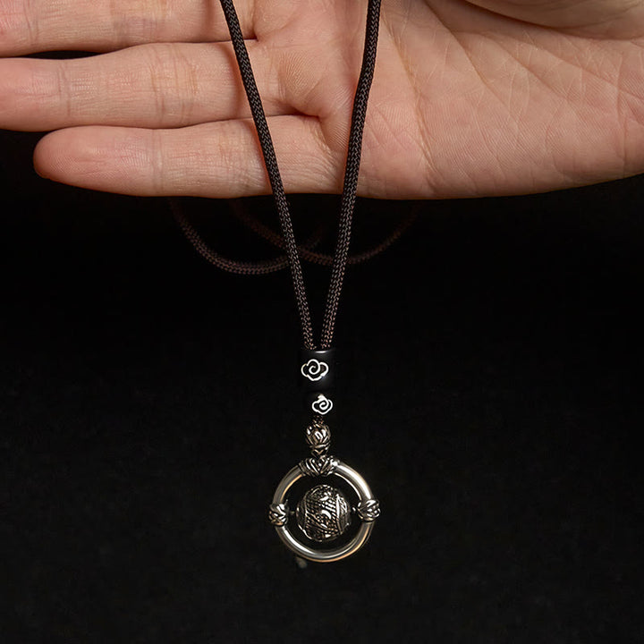 Buddha Stones Om Mani Padme Hum Kupfer vergoldet Silber Reichtum rotierende Halskette Anhänger - image 4