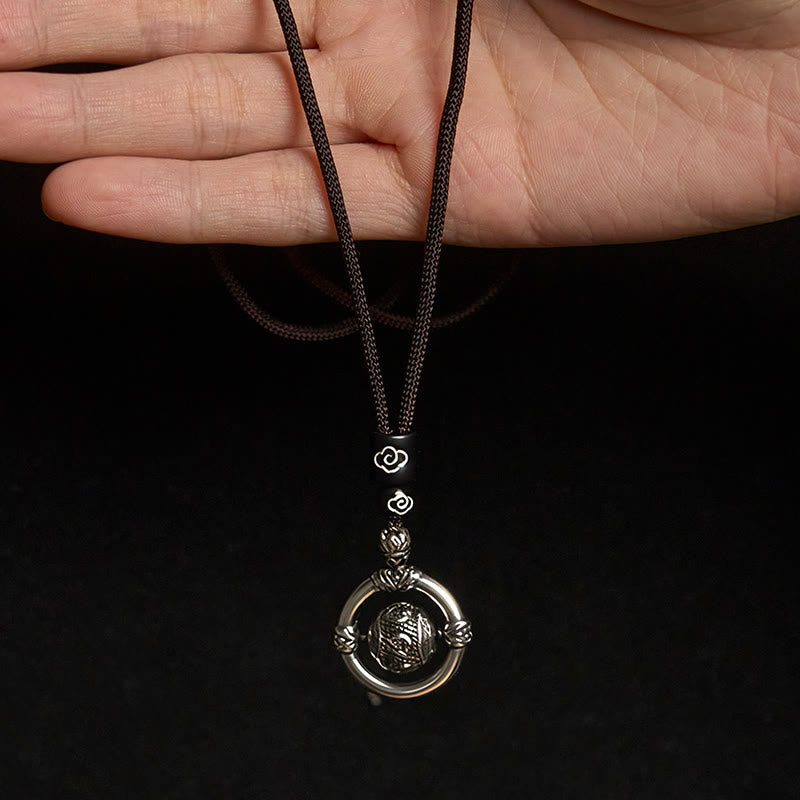 Buddha Stones Om Mani Padme Hum Kupfer vergoldet Silber Reichtum rotierende Halskette Anhänger - image 4