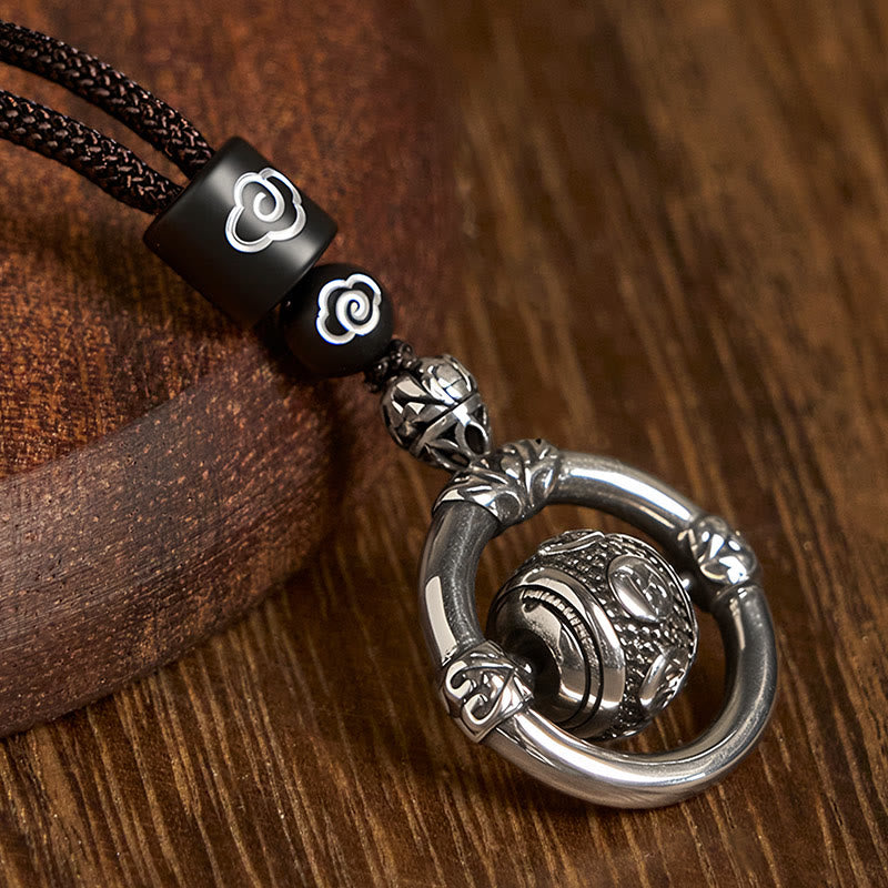 Buddha Stones Om Mani Padme Hum Kupfer vergoldet Silber Reichtum rotierende Halskette Anhänger - image 10