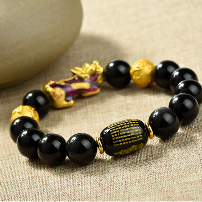 Buddha Stones , Fengshui, Kupfer, Pixiu, Regenbogen-Obsidian-Perlen, Reichtum-Armband - image 11