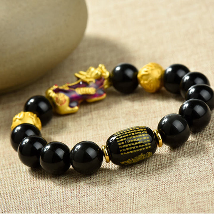 Buddha Stones , Fengshui, Kupfer, Pixiu, Regenbogen-Obsidian-Perlen, Reichtum-Armband - image 11