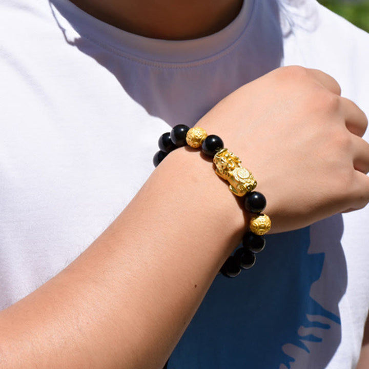 Buddha Stones , Fengshui, Kupfer, Pixiu, Regenbogen-Obsidian-Perlen, Reichtum-Armband - image 21