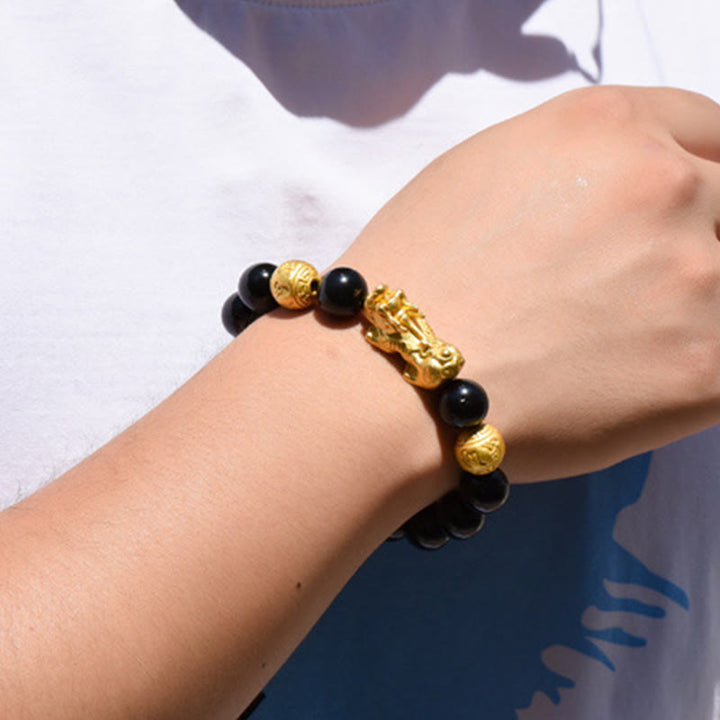 Buddha Stones , Fengshui, Kupfer, Pixiu, Regenbogen-Obsidian-Perlen, Reichtum-Armband - image 25