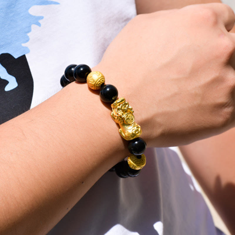 Buddha Stones , Fengshui, Kupfer, Pixiu, Regenbogen-Obsidian-Perlen, Reichtum-Armband - image 28