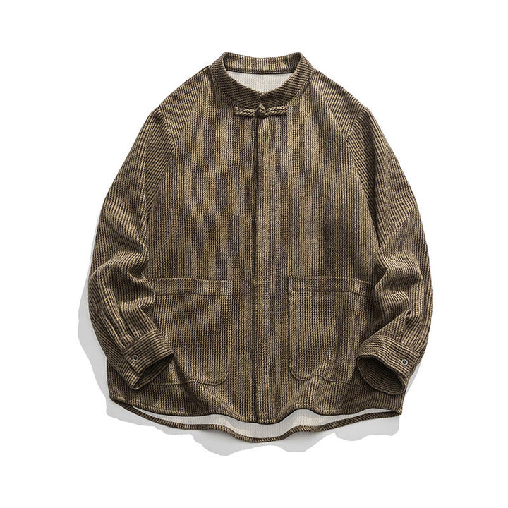 Buddha Stones Langarm-Herren-Baumwolljacke mit Froschknopf-Design und Taschen - image 40